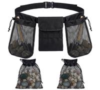 Shinylin Outdoor Exploration Foraging Belt, Rockhounding Bag with Adjustable Waistband with 4 Mesh Picking Pouch for Collecting 1 Tool Bag, Hunting Lightweight Sturdy to Wear Around Waist Harvesting