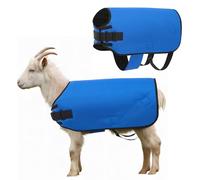 Shinylin Weatherproof Goat Blanket for Winter Sheep and Calf Blanket Soft Fleece Lining Goat Coat for Show Goats, Pets & Livestock Adjustable Belly Straps for Secure Fit(Navy Blue,Size XXXL)
