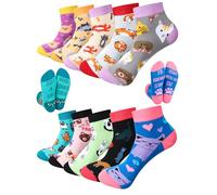 ShinyMatch 10 Pairs Women's Novelty Cat Fun Ankle Socks Cute Cat Low Cut Socks Soft Patterned Cozy Short Socks for Cat Lovers Women Girls, As the Picture Show, 5-10