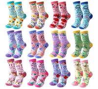 ShinyMatch 12 Pairs Christian Socks Gifts with Inspirational Words Religious Bible Verse Socks, Colorful, 4.5 UK