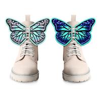 ShinyMatch 2 Pcs Butterfly Wings Glow in the Dark Roller Skate Accessories for Women Girls Halloween (Blue,Classic)