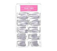 SHINYPASING 100pcs Manicure Supplies Extension Nails Fake Nails White Plastic Tips Unique Design Practical Easy to Apply Fine Workmanship for Art