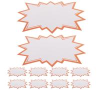 SHINYPASING 100pcs Yard Sale Display Price Tags Blank Retail Signs White Burst Star Paper Labels Elegant Design Thick Paper Material for Supermarket Pricing and Discounts