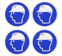 SHINYPASING 10pcs Blue Pvc Safety Helmet Required Sign Stickers with Highly Visible Warning and Convenient Adhesive for Workplace and Environments
