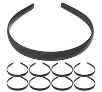 SHINYPASING 12pcs Plain Black Cloth Headbands for DIY Hair Accessories, Soft Wide No Teeth Hair Hoops with Fine Workmanship, Simple Appearance Suitable for Women and Girls