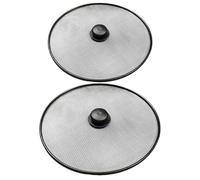 SHINYPASING 2 Pcs Stainless Steel Frying Pan Splatter Screens 33cm 29cm Mesh Grease Guards for Kitchen Cooking Oil Splash Protection Compatible with Skillets and Pots