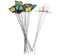 SHINYPASING 24pcs Pvc Butterfly and Dragonfly Garden Stakes, Weather Resistant Decorative Butterfly Decoration for Fence and Planters, Colourful Outdoor Lawn and Patio Ornament