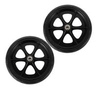 SHINYPASING 2pcs Wheelchair Wheel Front Wheel Replacements Practical Multipurpose Portable Lightweight Chic Design Stainless Steel Rubber with Metal Ball Bearings for Indoor Outdoor Walker