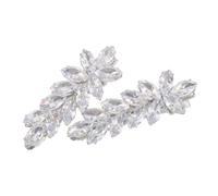 SHINYPASING 2pcs Zircon Bling Hair Clips Copper Leaf Shaped Barrettes Secure Grip Sparkly Wedding Jewelry for Girls Bridal Headdress Party Updo