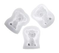 SHINYPASING 3 Pcs Bear Shape Silicone Baking Molds for Cake Baking and Making Pudding, Easy to Wash and Practical Bake Tools for Home Use Random Color