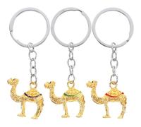 SHINYPASING 3pcs Camel Keychain Pendant Zinc Alloy Stylish Compact Smooth Finish Assorted Color Lovely Bag Hanging Charm for Travelers