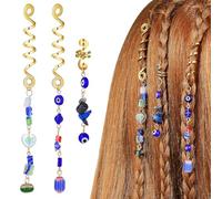 SHINYPASING 3pcs Hair Jewelry Braid Charms Lightweight Alloy Artistic Elegance Enduring Brilliance Daily Wear Braiding Accessories with Blue Cat's Eye Stone