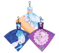 SHINYPASING 3pcs Keychain Microfiber Glasses Cleaner Wipes Portable Multifunctional Fiber Cloth Assorted Colour for Tablets Screens