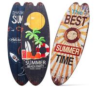 SHINYPASING 3pcs Stylish Wooden Surfboard Wall Sign for Home and Pool Theme House, Versatile Surfboard Shape Decorative Sign Plaque, Practical Wall Decoration for Beach and Nautical Decor