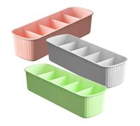 SHINYPASING 3pcs Underpants Organizer Drawer Storage Boxes with Compartment Divided Design, Tear Resistant Pp Material, Suitable for Socks, Scarves in Drawers and Housewarming