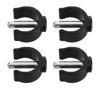 SHINYPASING 4 Pcs Black C-Shaped Clamp Crutch Accessories for Φ22mm Tubes with M6x25mm Pins, Walker Locking Clips Replacement Set for Mobility Aids and Walking Stick Support