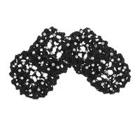 SHINYPASING 4 Pcs Bun Hair Net Hair Bun Net Stylish Elegant Black Polyester Acrylic Rhinestone for Women Dance Performances Occasions