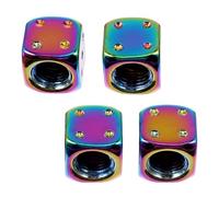 SHINYPASING 4 Pcs Dice Tire Cover Car Wheel Stem Cap Aluminium Alloy Thread Stable Gas Leak Design Never Rust Valve Dust Cap for Automotive Use