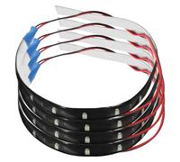 SHINYPASING 4pcs Blue LED Strip Lights for Car Interior and Vehicle Decoration, 12v 1.2w Glue Material with Long Lifespan and Easy Installation, Suitable for Motorcycles and Boats