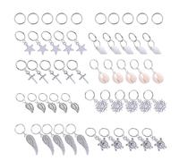 SHINYPASING 50pcs Hair Charms for Braids Alloy and Conch Metal Braid Rings Accessories with Fashionable Leaves and Star Design Practical Hair Accessories for Christmas Party