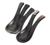 SHINYPASING 5pcs Ceramic Japanese Soup Spoons Set with Multi-Functional Design and Lightweight Material, Stylish and Elegant Utensils for Restaurant and Home Use