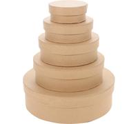 SHINYPASING 5pcs round Cardboard Bakery Boxes for Biscuits and Perfumes Lightweight Small Shipping Boxes with Smooth Exterior, for Business and Packaging