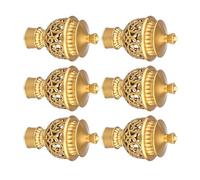 SHINYPASING 6pcs Decorative Curtain Pole End Caps, Finials for Curtain Poles and Drapery Rods, Retro Plastic Window Rod Replacement Ends, Easy Install Home Decor