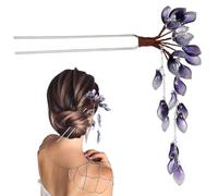 SHINYPASING Assorted Color Chinese Style Hairpin Tassel Hair Stick with Classic Glazes Flower Elements Sturdy and Not Easy to Fade Elegant Hair Accessory for Women's Valentine's Day