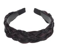 SHINYPASING Black Braid Headband for Women Hair Accessory Made of High Temperature Fiber that Looks like Real Hair, Easy to Take, for Birthday and Holiday Daily Headdress