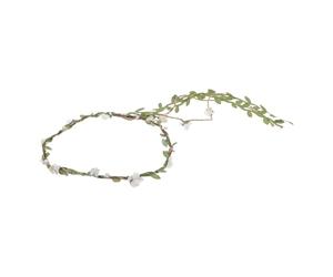 SHINYPASING Boho Floral Headband for Women and Brides Featuring White Artificial Flowers and Soft Hemp Rope, Hand-assembled Comfortable Wreath for Spring Outdoor Scenery and Festival Hair