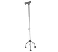 SHINYPASING Ergonomic Quad Cane with Adjustable Height and Anti-Skid Wide Base for Elderly Rehabilitation and Mobility Assistance