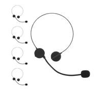 SHINYPASING Fake Headset Microphone Black Costume Prop 5pcs with Realistic Design and High Fidelity Details Plastic for Role Playing Events and Masquerades Rock Star Party Accessories
