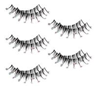 SHINYPASING False Eyelashes False Lashes Fiber 5 Pairs Black with Rhinestones Glitter Natural Beginner Friendly for Stage Performance and Prom