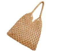 SHINYPASING Handwoven Cotton Rope Tote Bag for Women Large Casual Shoulder Bag Summer Beach Rucksacks Party Shopping Picnic Storage