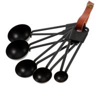 SHINYPASING Measuring Spoons Set Easy to Clean Stainless Steel 5pcs Black Nesting Design for Accurate Dry Ingredient Measurement Kitchen Baking Tool