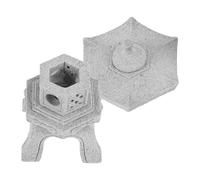 SHINYPASING Miniature Pagoda Statue Lantern Made of Sandstone for Garden and Patio Decoration, Chinese Zen Style with Pagoda Shape, Can Hold Small Light Bead for Tranquil Atmosphere