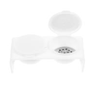 SHINYPASING Nail Dappen Dish Acrylic Monomer Dish Dual Cup Design White Soaking Bowl with Lid for Mixing Liquid and Powder Elegant Sleek Style for Home Fine Nail Art Work