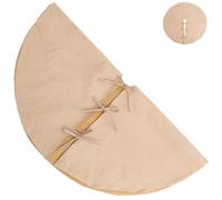 SHINYPASING Natural Christmas Tree Skirt Made of Linen Rustic and Plain Design Christmas Tree Skirt Protects Presents the Floor