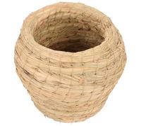 SHINYPASING Natural Straw Bird Nest for Garden and Home with Three Fixing Ties Lightweight Portable Birdhouse for Bird Accessory