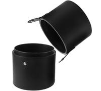 SHINYPASING Portable Black Pu Makeup Brush Holder with Lid, Sturdy Buckle Design Cosmetic Brush Storage Case for Travel and Daily Organiser