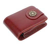 SHINYPASING Pu Leather Pounch with Mirror Lipsticks Carrying Case Small Portable Lipstick Organizer Simple Elegant Design Convenient on The Go Application for Sisters and Daughters