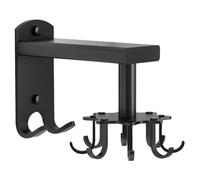 SHINYPASING Rotating Wall-Mounted Kitchen Hooks 8-Claw Aluminium Alloy Utensil Hanger for Spoon and Pot Storage, Suitable for Wood and Ceramic Surfaces, Black