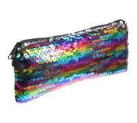 SHINYPASING Sequin Makeup Bag Earphone Data Cable Storage Bag Handheld Polyester Glitter Design Stylish Moderate Capacity Suitable for Personal and Professional Use Fashion-Conscious