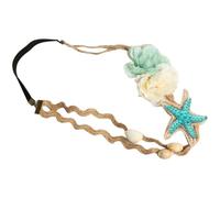 SHINYPASING Shell Headband Pearl Headband Adjustable Stretchy Hair Band for Ladies and Elegant Beach Travelling Accessory Alloy, Artificial Pearl, Resin Rhinestone, Fabric and Elastic Rope