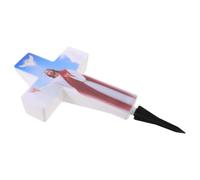 SHINYPASING Solar Powered Grave Lights with Automatic Night Lighting and Weatherproof Plastic Design, Decorative Lawn Solar Cross for Outdoor Memorial Garden and Cemetery Remembrance