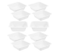 SHINYPASING Square Weighing Dishes 10Pcs 250Ml White Reusable Mini Containers for Laboratory Sample Measurement and Accurate Weighing