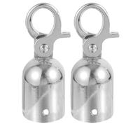 SHINYPASING Stainless Steel Cord End Stopper with Snap Hook, Wear Resistant Rope End Cap for Safety Barriers, Versatile Applications, Elegant Design, Finely Crafted,