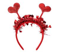 SHINYPASING Valentine's Day Heart Headband for Wedding and Single Parties, Cute Adorable Q Version Design, Comfortable Cloth and Plastic Material, Versatile Use Photo Prop Hair Accessory