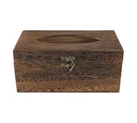 SHINYPASING Vintage Wooden Tissue Box 22x12x10cm with Lock Opening and Closing Feature, Elegant Retro Style Napkin Holder for Living Room Desktop or Hotel Use