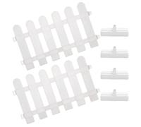 SHINYPASING White Garden PVC Fence Sturdy Decorative Fence with Ground Stake Design for Lawn Edging and Garden Border Plant Decoration